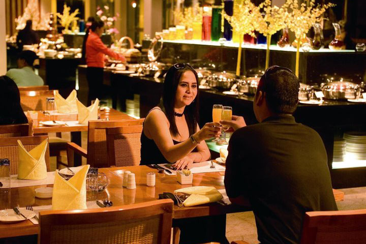 Dining hall of the Jardin Secret Hotel